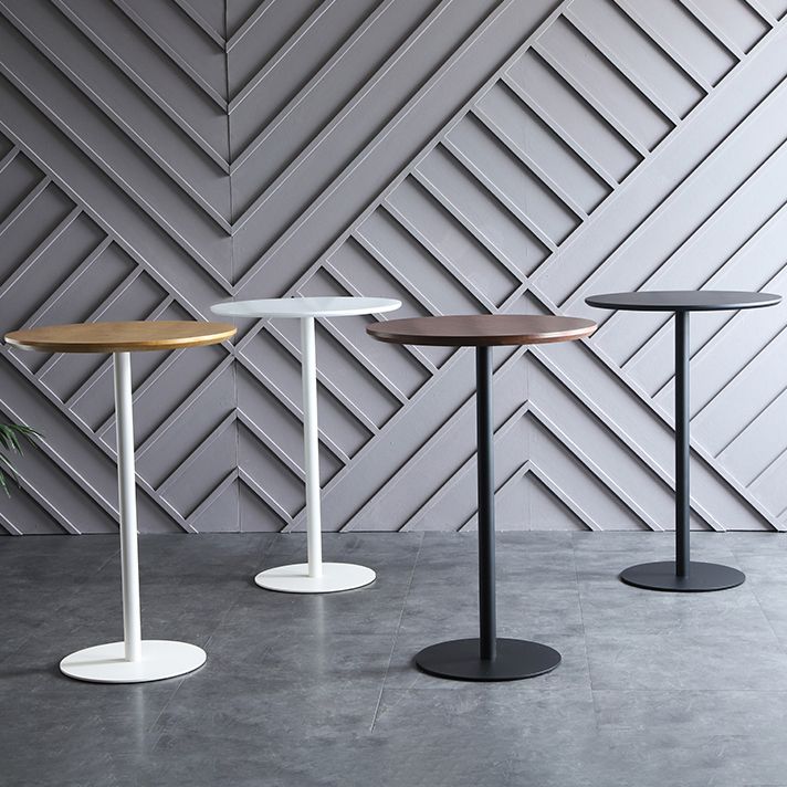 Industrial Solid Wood Bar Table Round Dining Table for Kitchen Living Room