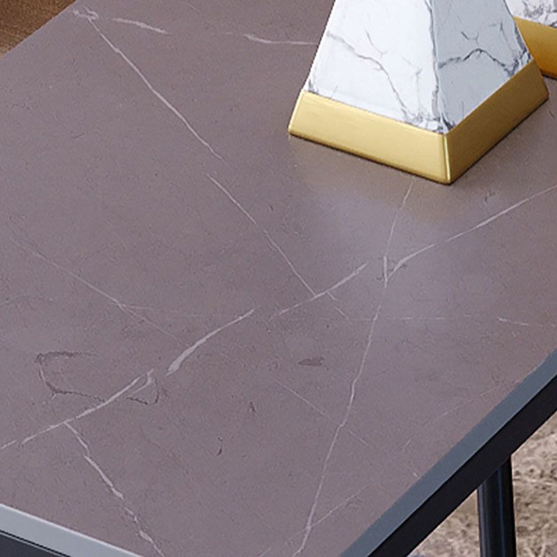 Industrial Rectangle Indoor Bar Dining Table Grey Stone Bistro Table Fixed Table