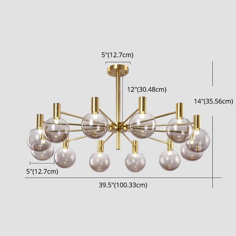 Modern Style Clear Glass Ball Chandelier Light Simplicity Multi Lights Suspension Lamp for Dining Room