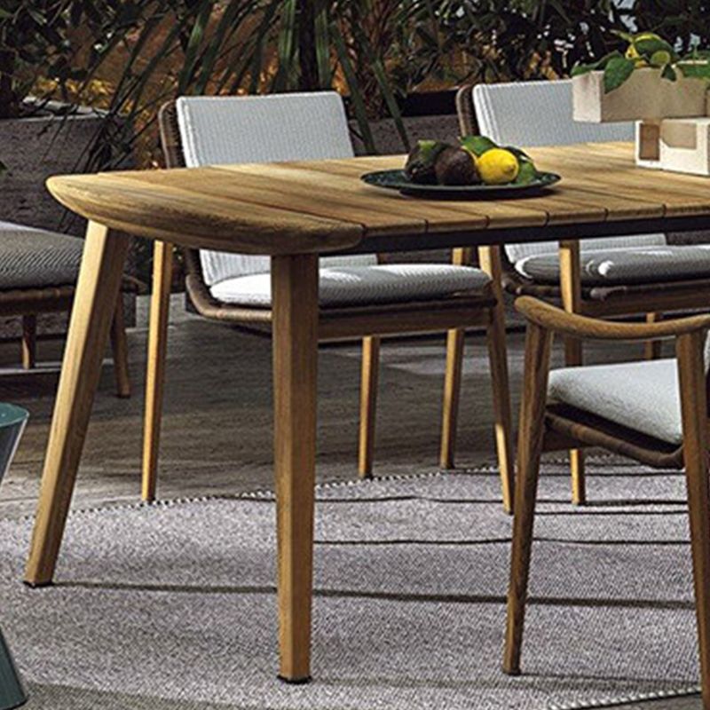 Rectangle Solid Wood Dining Table Brown Farmhouse Table, 29.52" High