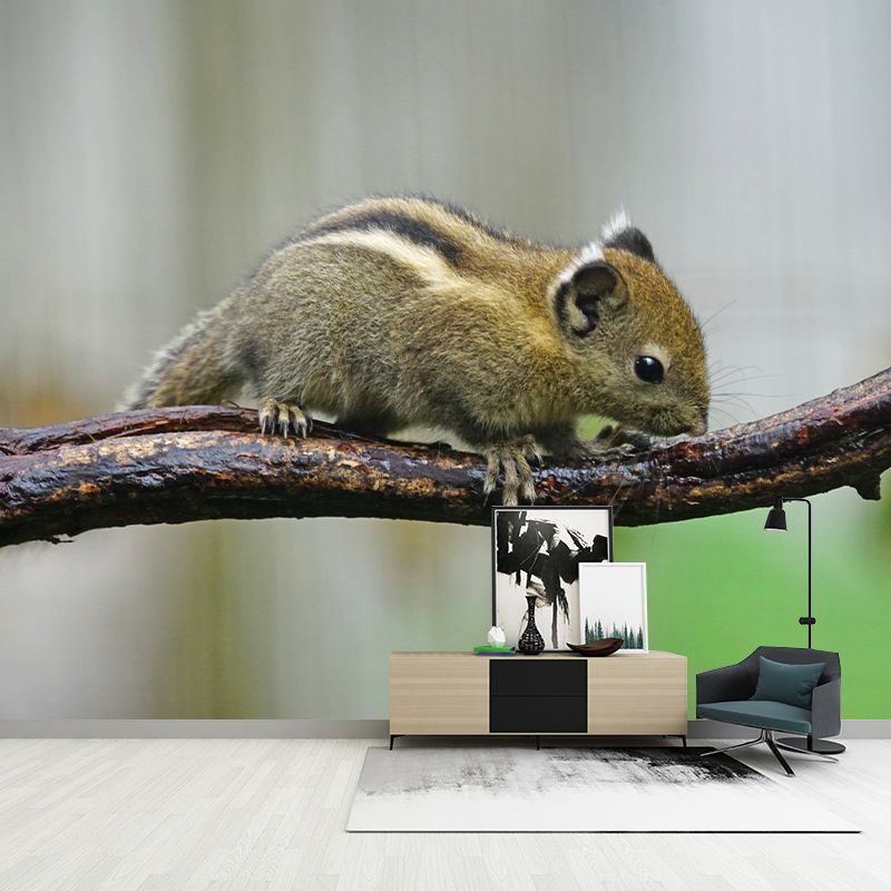 Chipmunk Contemporary Mural Decal Sitting Room Moisture Resistant Wall Decor