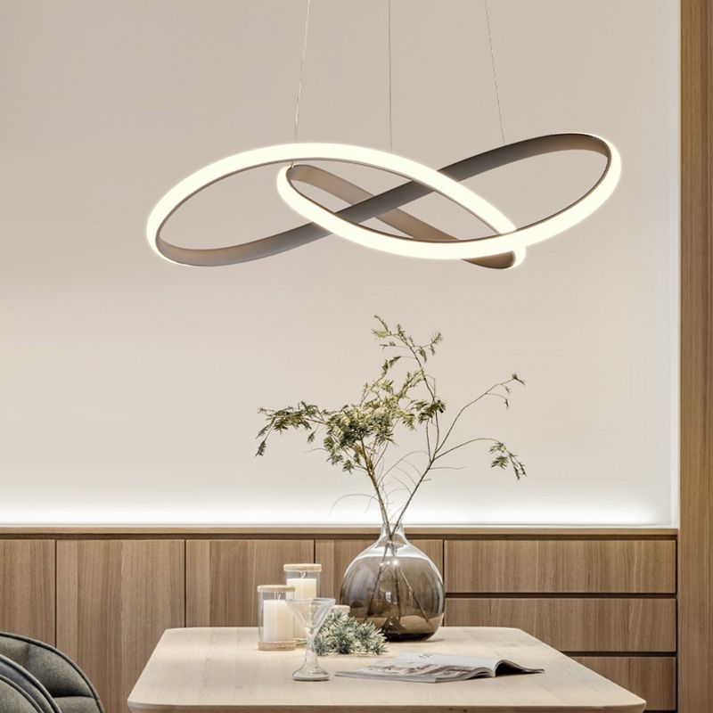 Estilo moderno forma espiral arenniier de metal 1 lámpara de lámpara de luz luz