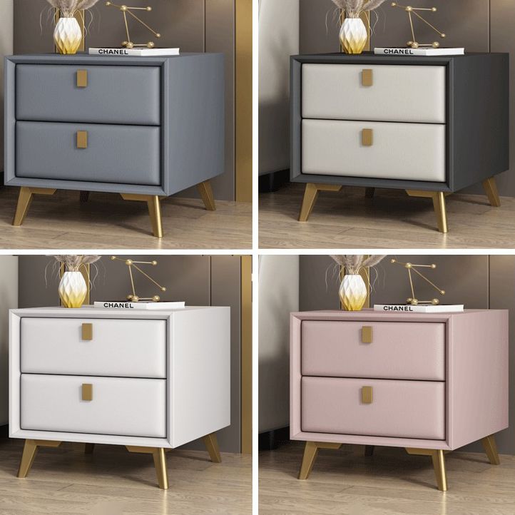 Modern Accent Table Nightstand Solid Wood Bed Nightstand with 2 Drawers