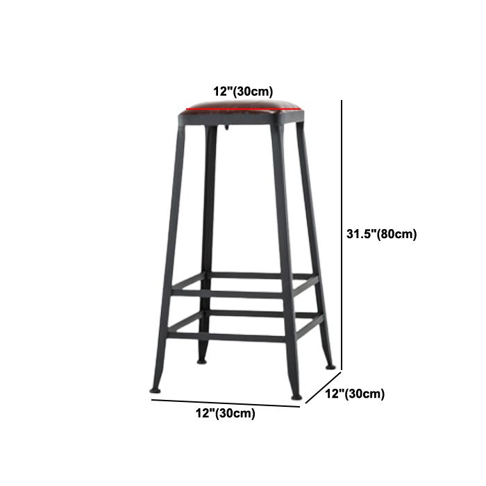 Industrial Style Bar-stool PU Leather Counter Bar Stool with Metal Legs for Restaurant