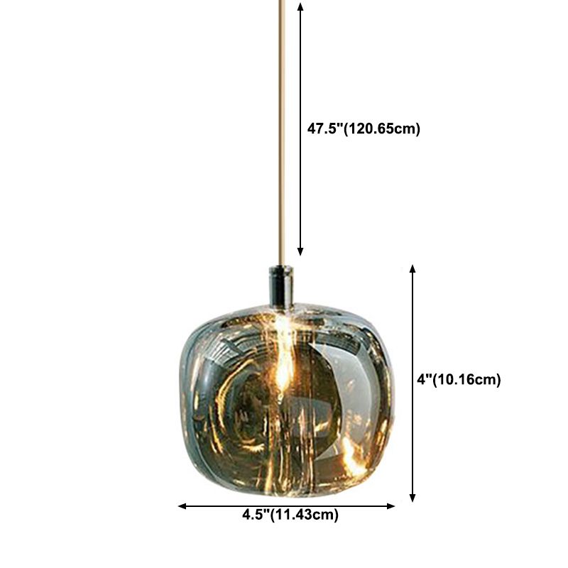 Lumière suspendue contemporaine en verre coloré