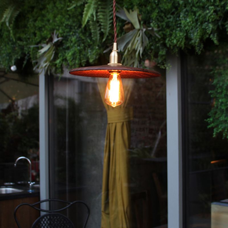 1 Light Pendant Light Modern Style Minimalism Wood Hanging Light for Dinning Room