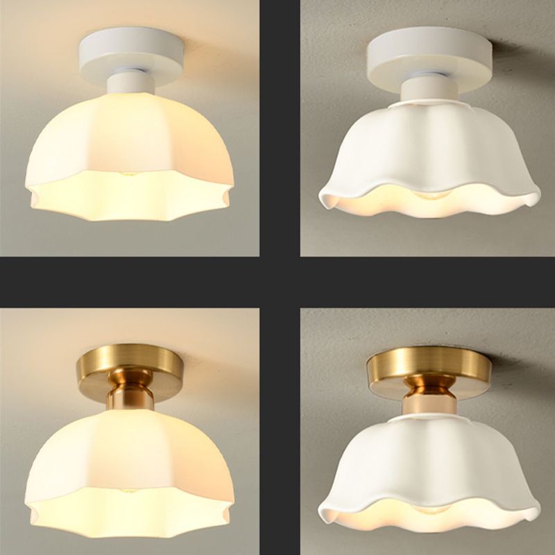 Contemporary Ceiling Lamp Ceramics 1 Light Flush Mount Light Fixture