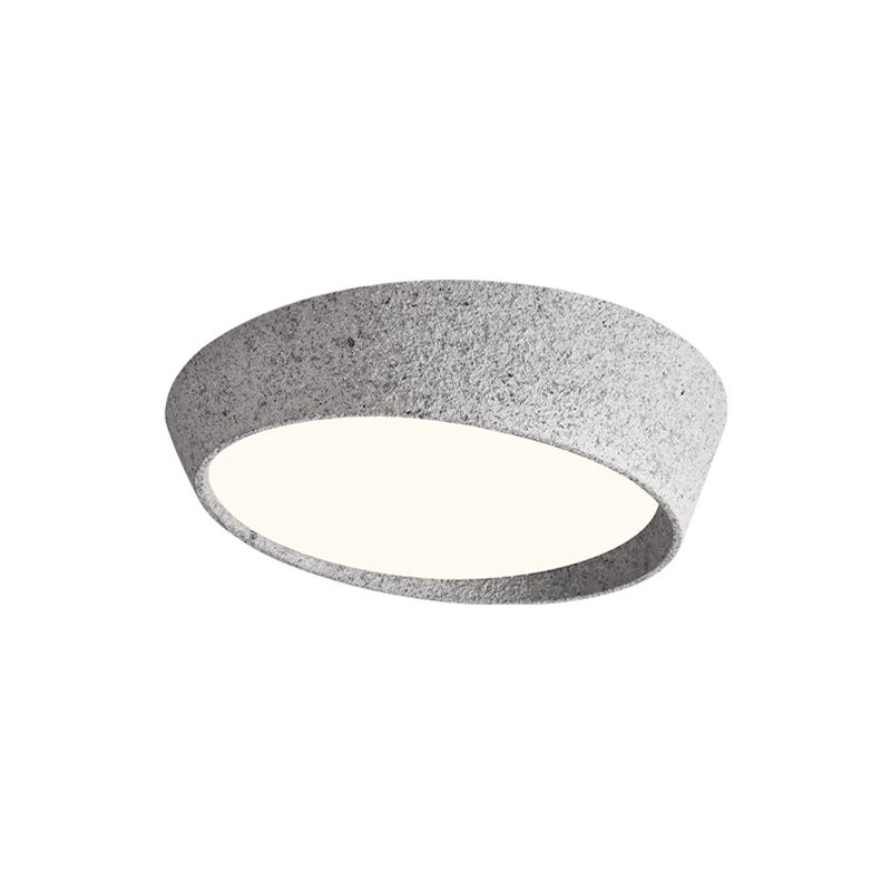Distressed Finish Flush Mount Iron and Acrylic LED Industrial Ceiling Flush in Grey
