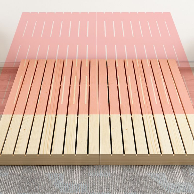 Modern Platform Bed Frame Solid Wood Platform Bed Pine Wood in Natural