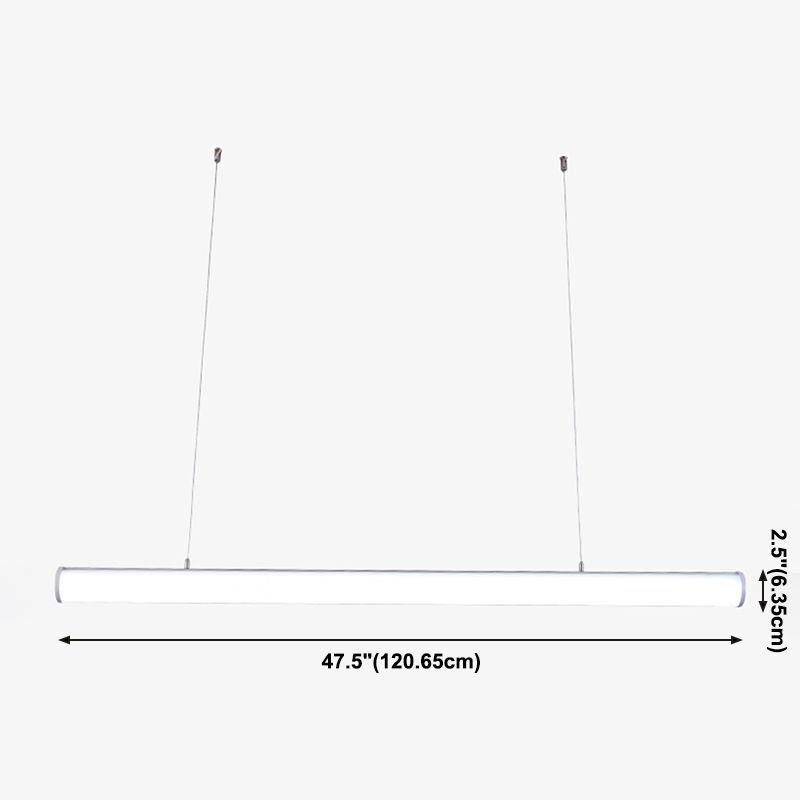 Moderne lineare Insel Kronleuchter Lichter Acrylinsellampen im weißen Finish