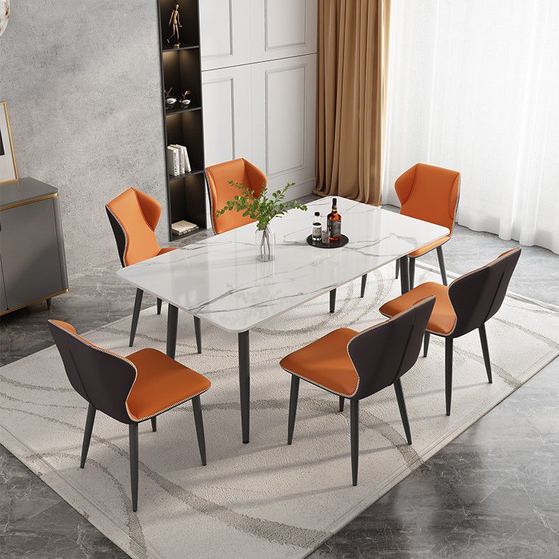 Modern 1/7 Pieces Dining Set Rectangle Stone Dining Table for Kitchen Dining Room