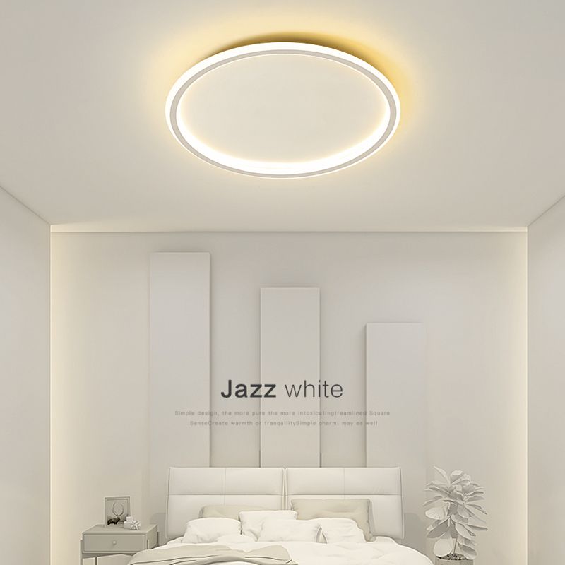 Lacquered Aluminium LED Flush Mount in Modern Simplicity Acrylic Circular Ceiling Light for Bedroom