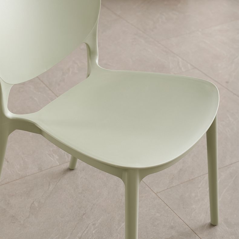 Plastic stapelbare armloze eetkamerstoelen open stoel met de achterkant (set van 4)