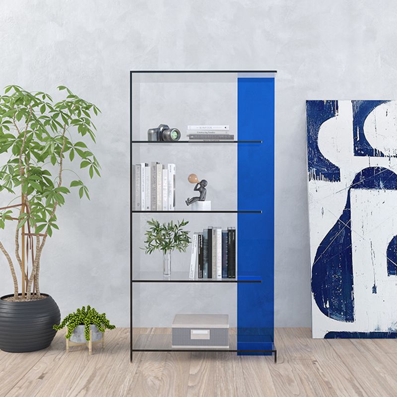 Contemporary Open Back Vertical Bookshelf Geometric Acrylic Bookshelf