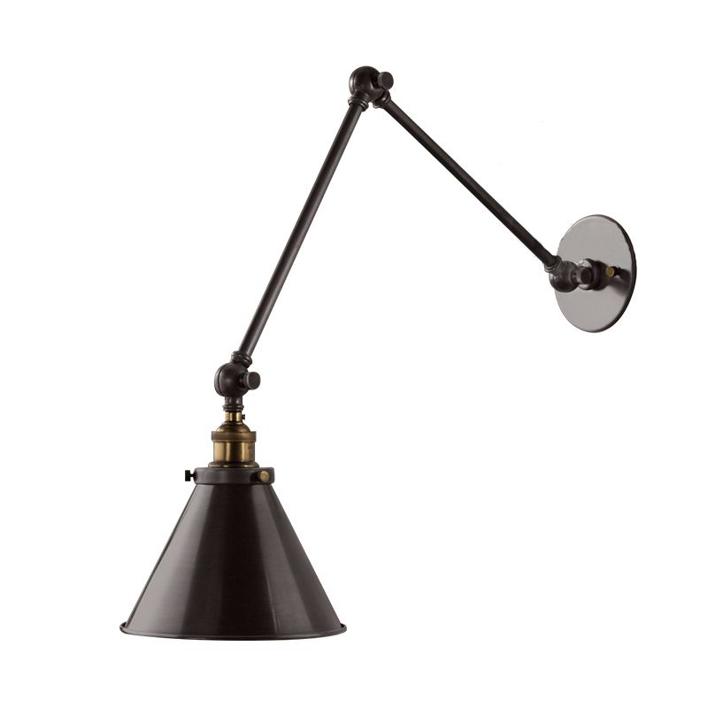 Modern Wall Sconce Cone Shape Wall Light with Metal Shade for Bedroom