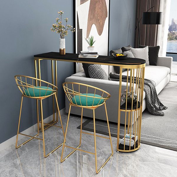 Stone Irregular Shape Bar Table Traditional Luxury Bar Table  with Double Pedestal