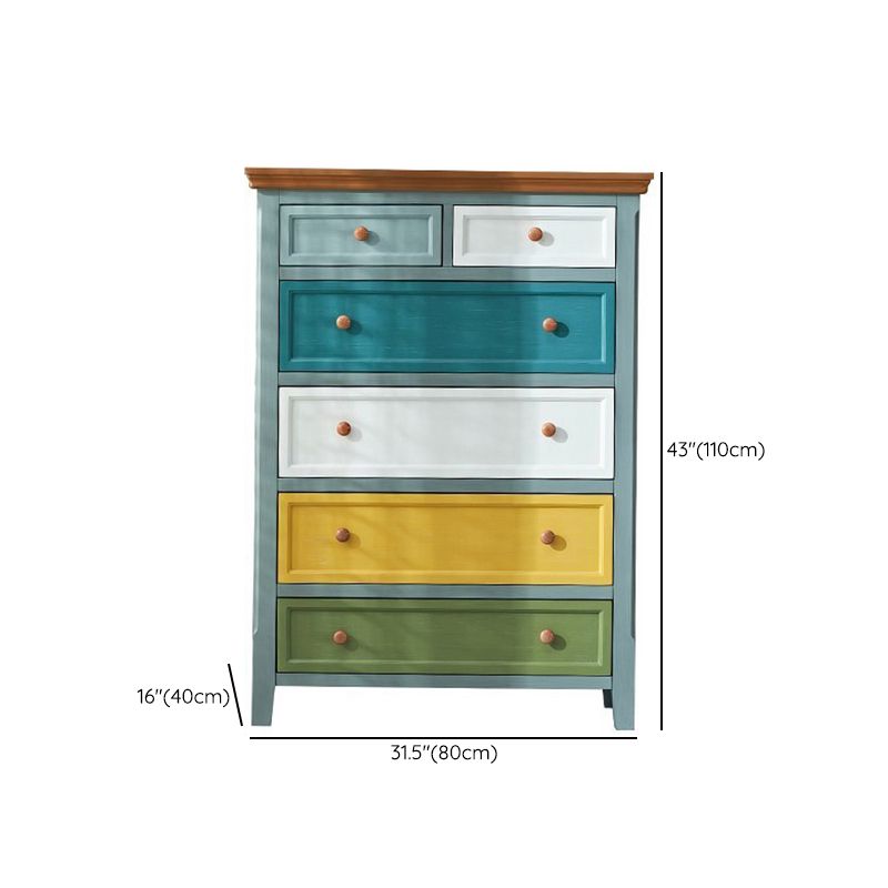 Coastal Storage Chest Solid Wood Storage Chest Dresser , 15.6 Inch Width