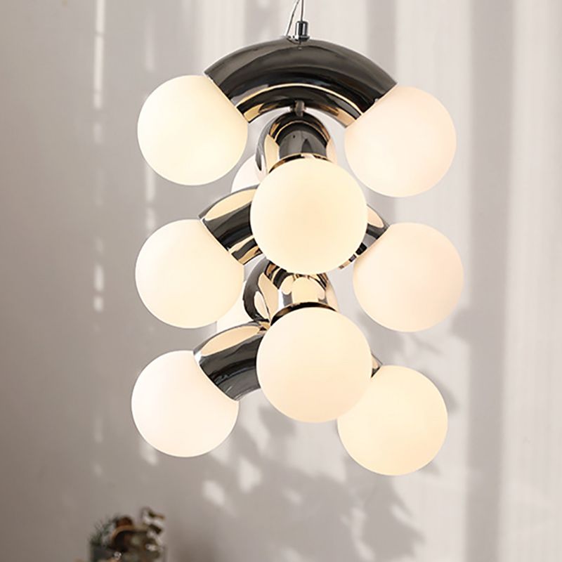 Multi Lights Chandelier Lighting Fixture Modern Chandelier Pendant Light with Glass Shade