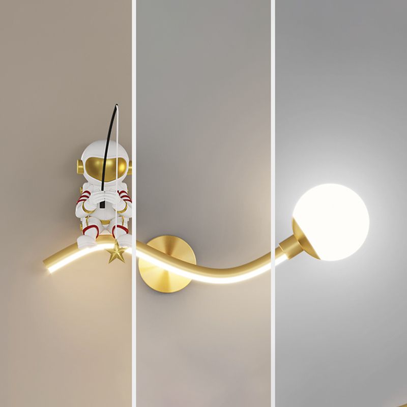 Modern LED Wall Mount Light Children Wall Light with Silica Gel Shade for Bedroom