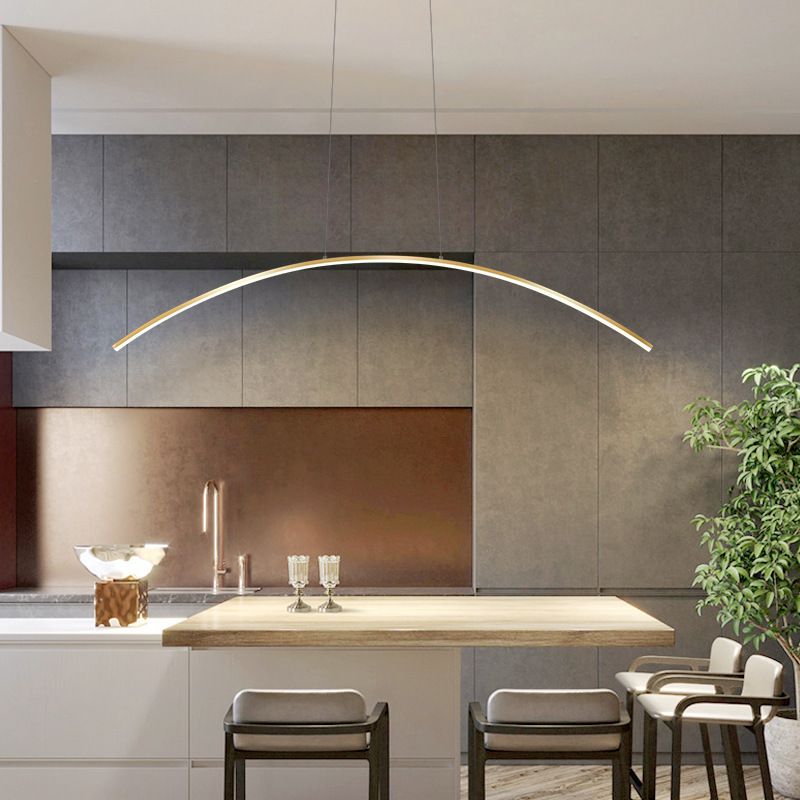 Golden Ceiling Light Contemporary LED Kitchen Island Lighting for Foyer