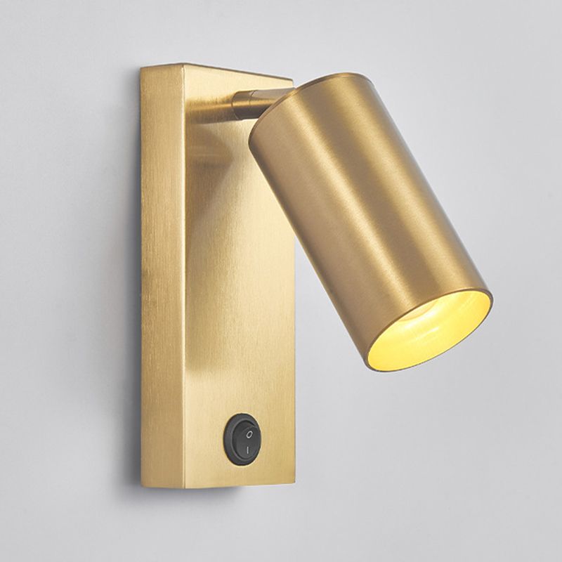 Modern Style Cylinder Shade Wall Sconce Metal 1 Light Sconces for Bedroom