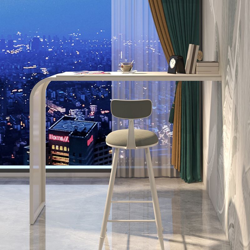 Stone and Metal Bar Dining Table Contemporary Counter Height Table