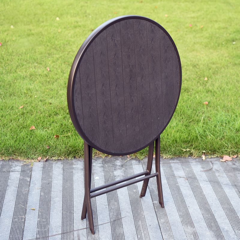 Modern Glass Patio Table Scratch Resistant Dining Table with Metal Base