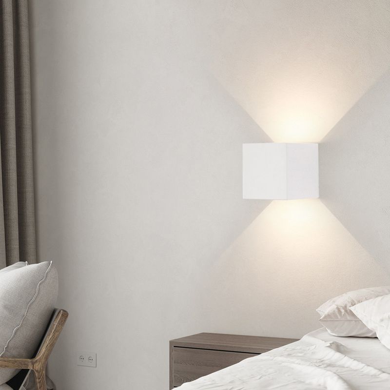 Minimalism Wall Sconce Square Wall Light Fixture with Metal Shade for Bedroom