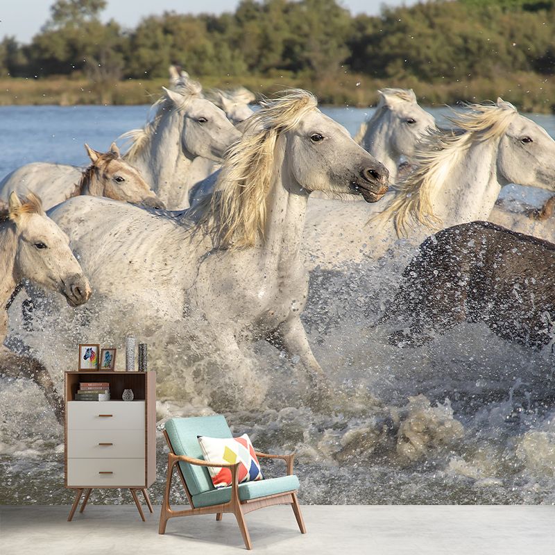 Galloping Horse Murals for Living Room Contemporary Style ,Customized Size