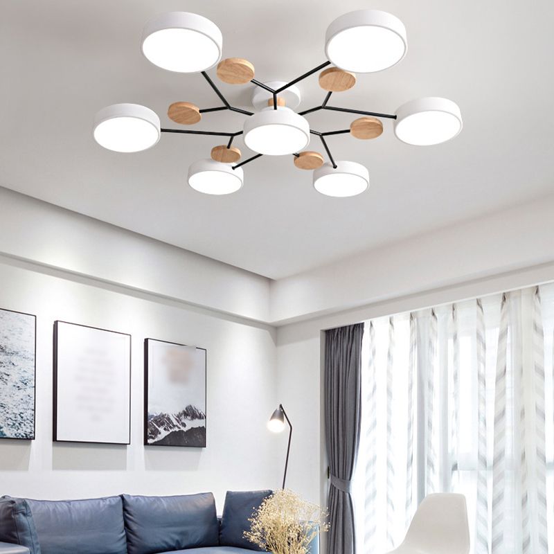 Luz de techo geométrico nórdico colorido LED de montaje de montaje para sala de estar para sala de estar