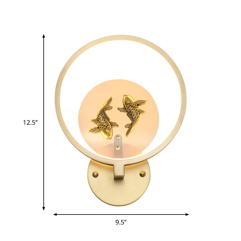 Éclairage de support mural métallique métallique à double poisson à double poisson.