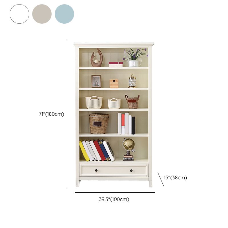 Modern Closed Back Standard Bookshelf Wooden Bookcase with Shelves for Study Room
