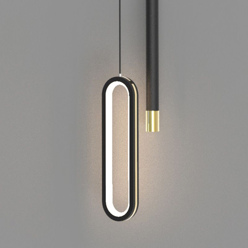 Modern Lighting Rectangle Shaped Black Metal Pendant Light 14W Led Drop Light