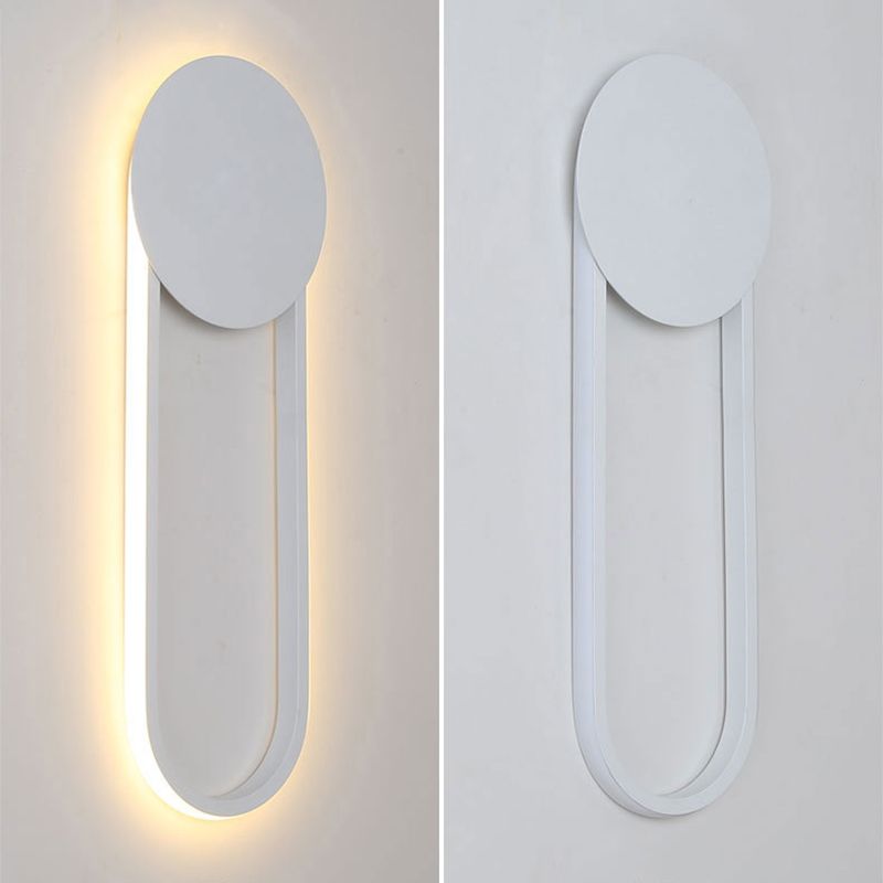 Modern Ellipse Wall Mount Lighting Metallic Wall Mounted Lighting for Living Room
