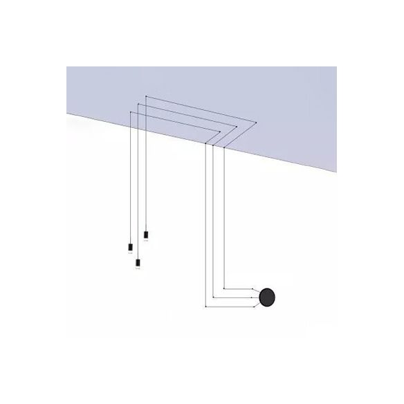 Línea de iluminación colgante de metal contemporáneo 1/3/9 Luz de techo negro ligero Luz de techo negro para sala de estar