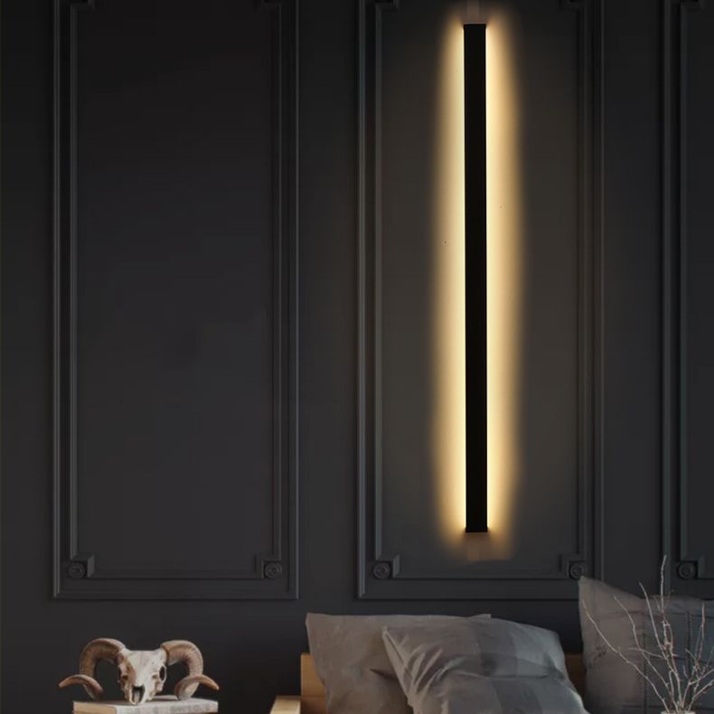 Luces de pared de forma lineal Estilo moderno 2 luces de montaje de pared ligera en negro