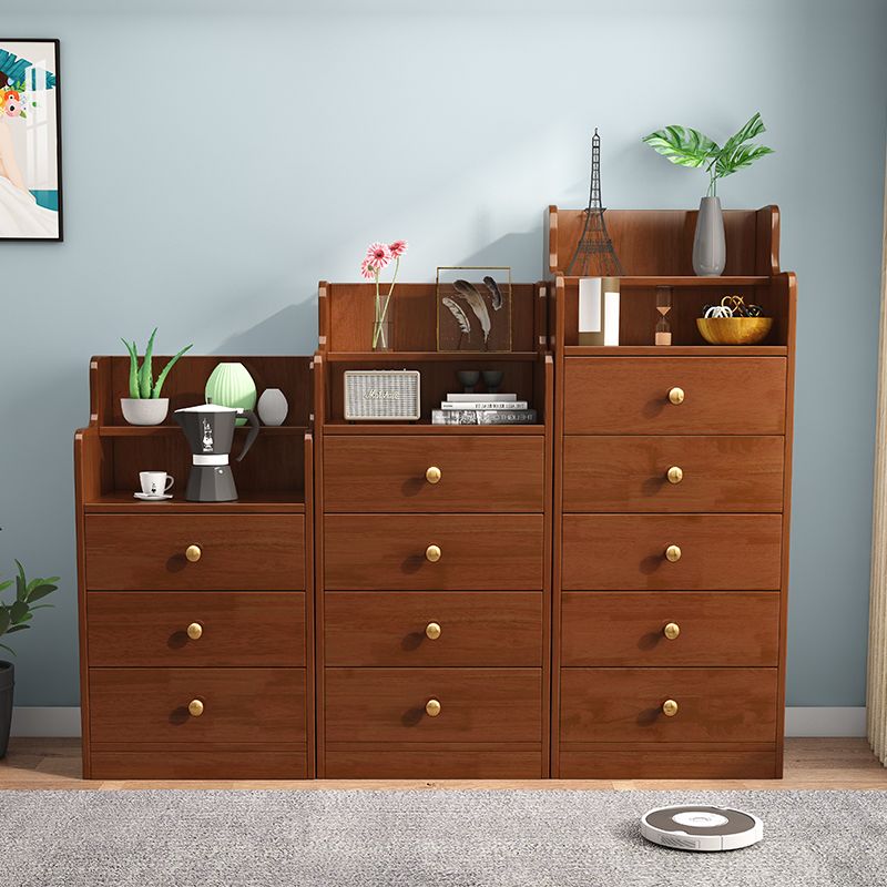 22-In Wide Solid Wood Accent Chest Mid Century 1 - Shelf Cabinet with Drawers