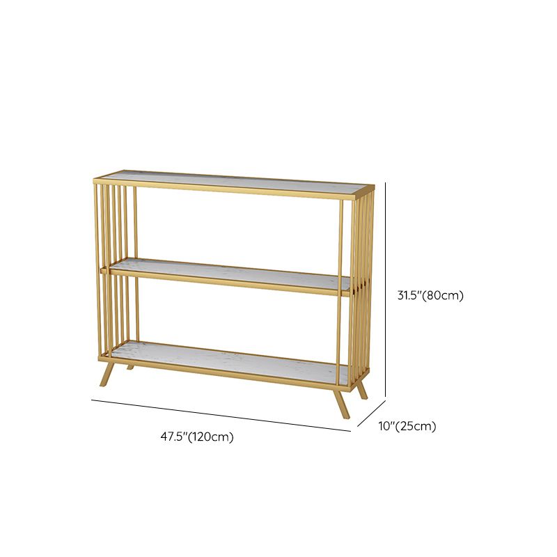 Contemporary Style Bookshelf Open Back Standard Metal Bookcase for Study Room