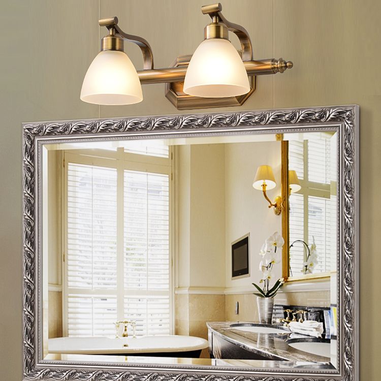 Modern Wall Mounted Light Fixture Bronze Conical Sconce Light Fixture with Glass Shade