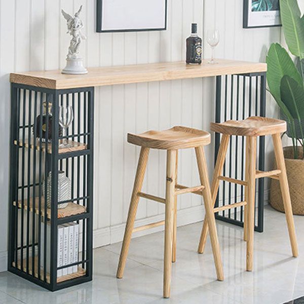 Industrial Bar Stool and Table Set 1/2/3 Pieces Rectangular Bar Table Set