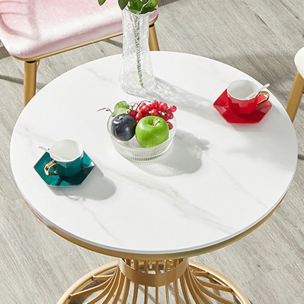 Stone Top Round Dining Table Set for Home 1/3/4/5 Pieces Modern Dinette Set