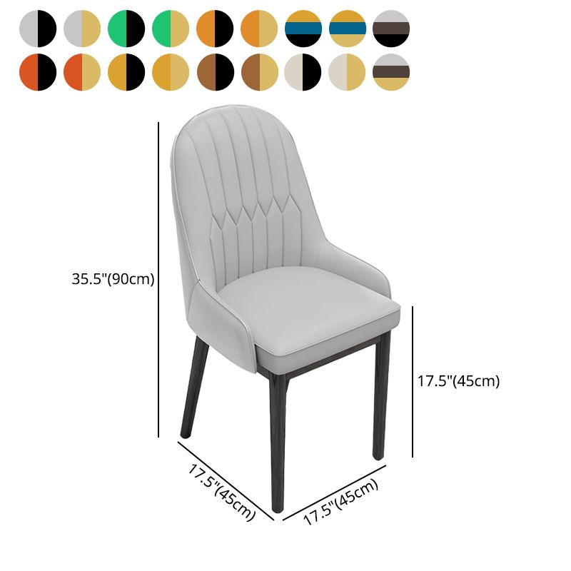 Silla escandinava interior tapizada Parsons Back Silla de comedor de metal