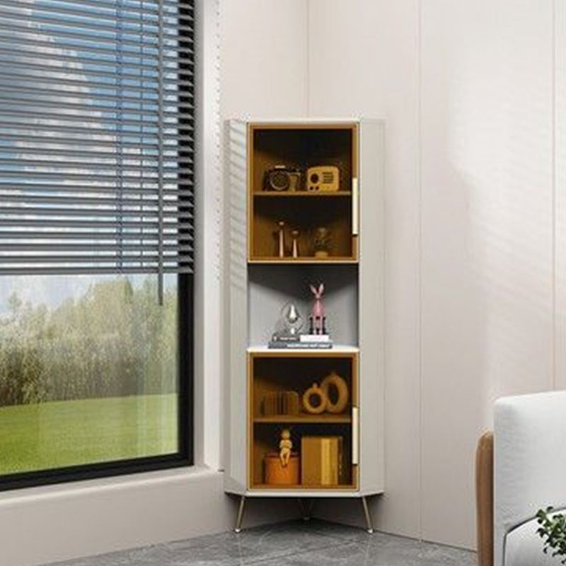 15.74" Wide Wood Corner Accent Cabinet with 2 Door Contemporary Side Cabinet