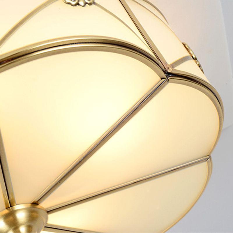 Tambour traditionnel semi-plat Allumage de la crème de crème Verre Semi-Flush Fixation du plafond pour la salle de séjour