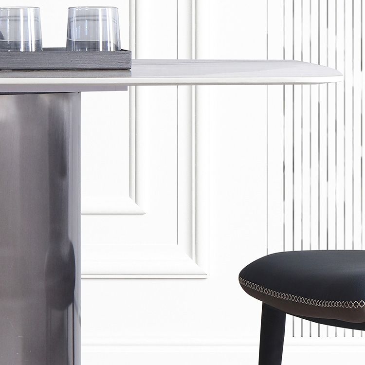 Metal Traditional Luxury Table Rectangular Sintered Stone Table