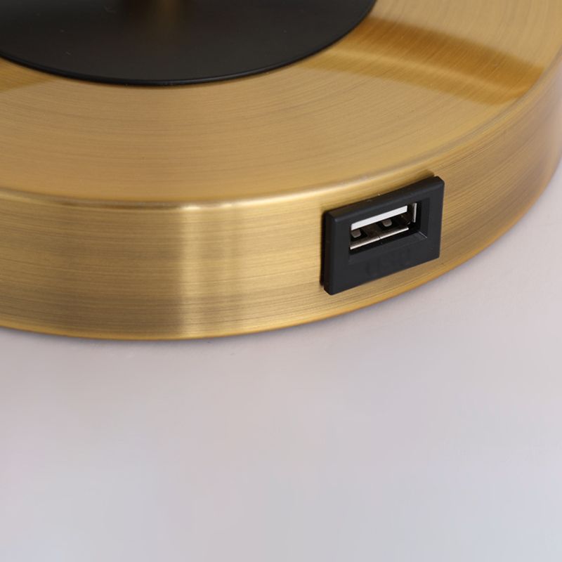 One Bulb Contemporary Table Lamp Clear Glass Bedroom Living Room Desk Lamp in Gold