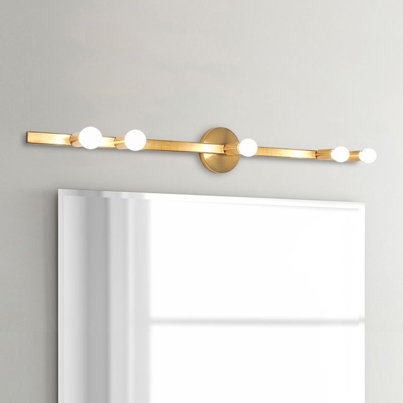 Modern Wall Light Fixture Linear Metal Sconce Light in Gold Finish