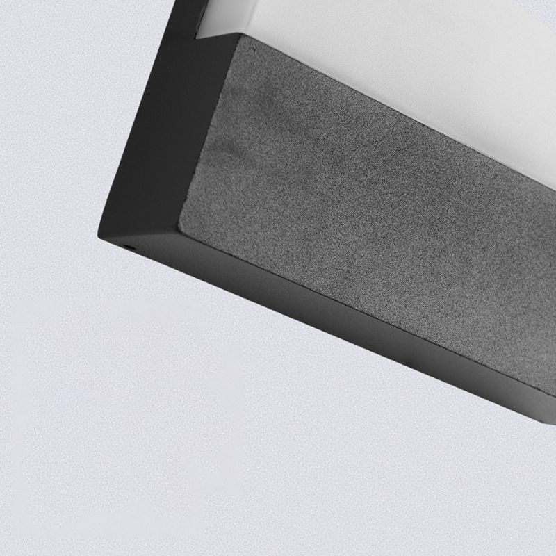 Square LED Wall Lamp Modern Black Wall Mount Lamp with Acrylic Shade for Garden