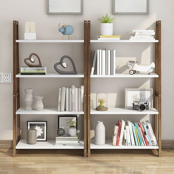 Modern Solid Wood Bookcase Ladder Bookshelf for Any Room, 12" W