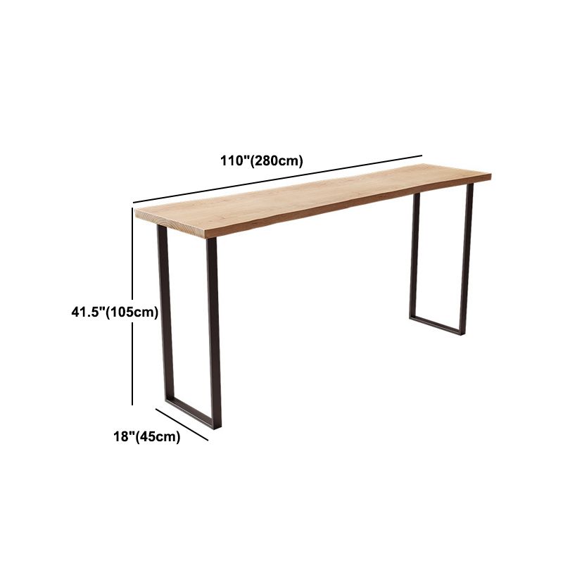 Modern Rectangular Bar Table Set 1/4 Pieces Wooden Counter Table with Backless Stools